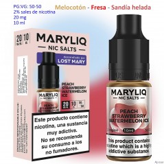 20 mg. Peach Strawberry Watermelon Ice MARYLIQ Sales de nicotina