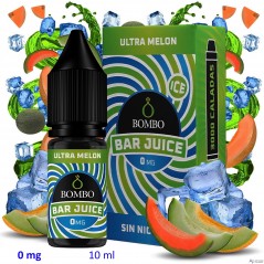 10ml 0 mg. Ultra Melon Ice Sales de nicotina Bar Juice by Bombo