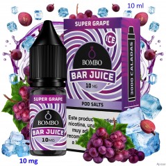 10ml 10 mg. Super Grape Ice Sales de nicotina Bar Juice by Bombo