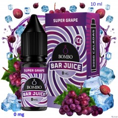 10ml 0 mg. Super Grape Ice Sales de nicotina Bar Juice by Bombo