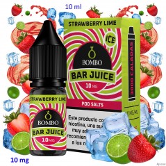 10ml 10 mg. Strawberry Lime Ice Sales de nicotina Bar Juice by Bombo