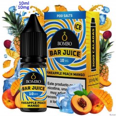 10ml 10 mg. Pineapple Peach Mango Ice Sales de nicotina Bar Juice by Bombo