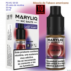 10 mg. USA Mix MARYLIQ Sales de nicotina 10 ml.