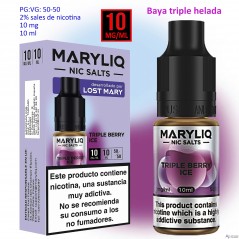 10 mg. Triple Berry Ice MARYLIQ Sales de nicotina 10 ml.