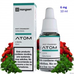 e-liquid Mint Strawberry 6 mg. Hangsen Atom envase con 10 ml.