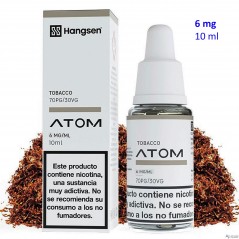 e-liquid Tobacco 6 mg. Hangsen Atom envase con 10 ml.