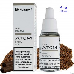e-liquid Cigar 6 mg. Hangsen Atom envase con 10 ml.