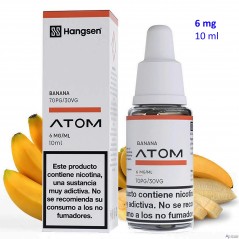 e-liquid Banana 6 mg. Hangsen Atom envase con 10 ml.