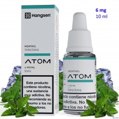 e-liquid Menthol 6 mg. Hangsen Atom envase con 10 ml.