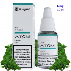 e-liquid Mint 6 mg. Hangsen Atom envase con 10 ml.