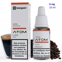 e-liquid Coffee 6 mg. Hangsen Atom envase con 10 ml.