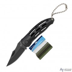 5,5  cm.  Hoja  Blister  con  12  navajas  Albainox  con  mango  ABS  negro