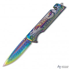 9,5  cm.  Navaja  Albainox  Rainbow  escorpión  con  mango  de  acero