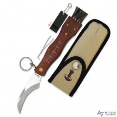 7,2  cm.  Navaja  Albainox  SETAS  mango  madera  con  llavero  y  funda