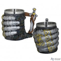 12,5  cm.  Taza  ornamentación  resina/acero  Tole10  Armadura  cotas