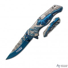 9,5  cm.  Navaja  Albainox  Rainblue  lobo  bicolor