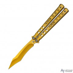 10,7  cm.  Navaja  Albainox  abanico  titanio  oro
