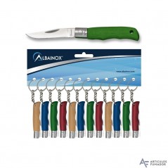 3,5  cm.  Hoja  Blister  con  12  navajas  Albainox  madera  colores  surtidos