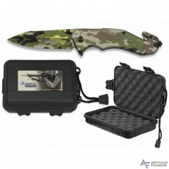 8,5  cm  hoja  Navaja  ALBAINOX  Camo  verde  c/caja  ABS