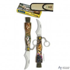 7,5  cm  Navaja  ALBAINOX  para  setas  con  mango  de  madera  decorada