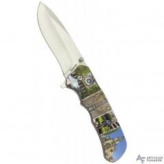 8,5  cm  Navaja  ALBAINOX  ALBACETE  con  mango  de  madera  y  aluminio  estampado