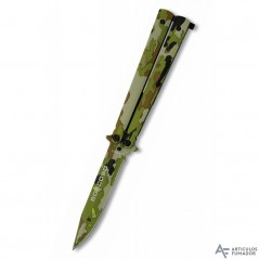 10  cm  Navaja  abanico  ALBAINOX  camuflaje  verde  con  mango  de  aluminio  y...