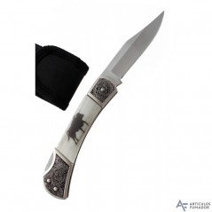 Navaja  decorada  Toro  con  funda  textil  negra