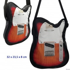 Bolso bandolera con forma de guitarra Sunburst en piel sintética