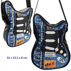 Bolso bandolera con forma de guitarra Let´s Rock en piel sintética