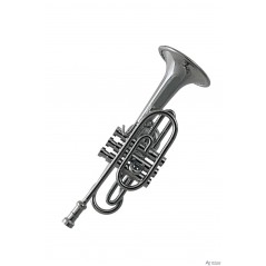 Miniatura magnética Corneta en metal cromado.