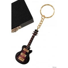 Llavero Guitarra eléctrica marron en madera
