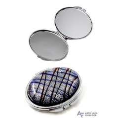 Espejo Bolsillo Oval Lineas Marrones Fc004E