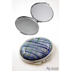 Espejo  Bolsillo  Oval  Lineas  Azules  Fc004F