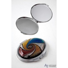 Espejo Bolsillo Oval Dorado Fc004B