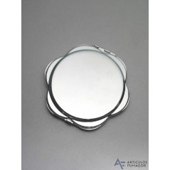 Espejo metálico cromado Flor