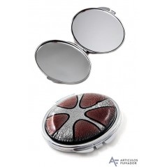 Espejo Bolsillo Oval Marron Fc004G