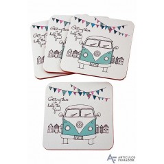 Set  4  posavasos  licencia  VOLKSWAGEN