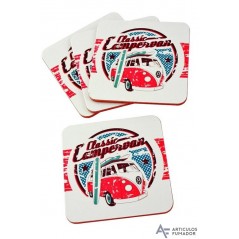 Set  4  posavasos  licencia  VOLKSWAGEN