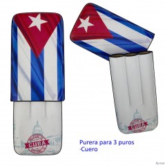 Purera Cubaen cuero colores para 3 puros