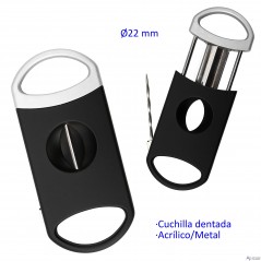 Cortapuros acrílico negro 22mm cuchillas dentadas