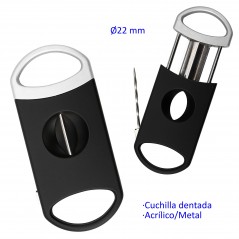 Cortapuros acrílico negro 22mm cuchillas dentadas