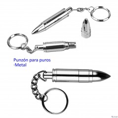 Llavero punzón para puro metal plateado