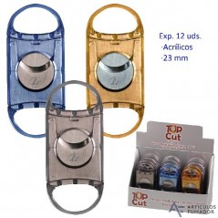Expositor con 12 Cortapuros acrílicos 23 mm.