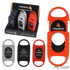 Expositor con 12 cortapuros de colores negro, plata y rojo