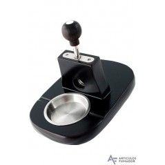 Cenicero/cortapuro de sobremesa madera/metal