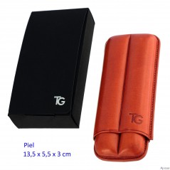 Purera 2/L en piel Habana para 2 puros Robusto