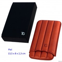 Purera piel Habana para 4 puros