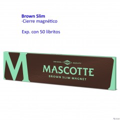 Papel de liar Mascotte Brown Slim Magnético Expositor con 50 libritos