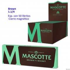 Papel de liar Mascotte Brown 1.1/4 Magnético Expositor con 50 libritos