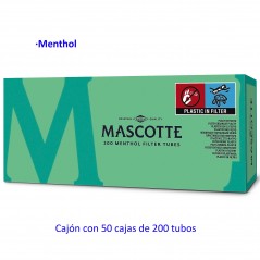 200  tubos  Menthol  Mascotte  Cajón  con  50  cajas